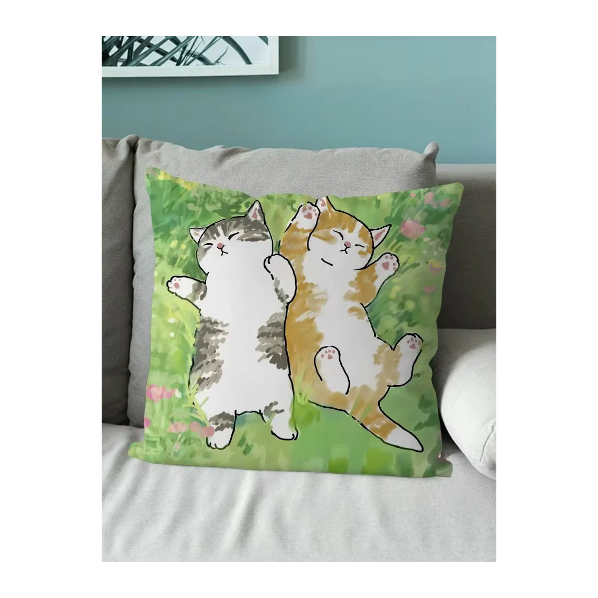 Mofusand Kissenbezug mit niedlichem Katzen-Cartoon in Mehrfarbig - Bild 7