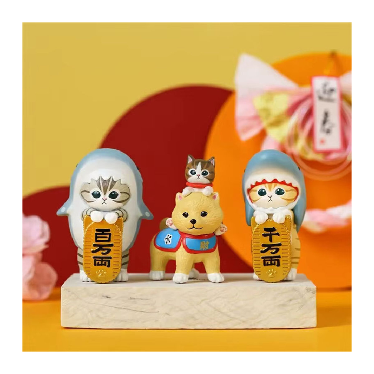 Mofusand Lucky Cat Actionfigur aus Kunststoff in Mehrfarbig als niedliche Anime-Dekoration für Kinder - Bild 3