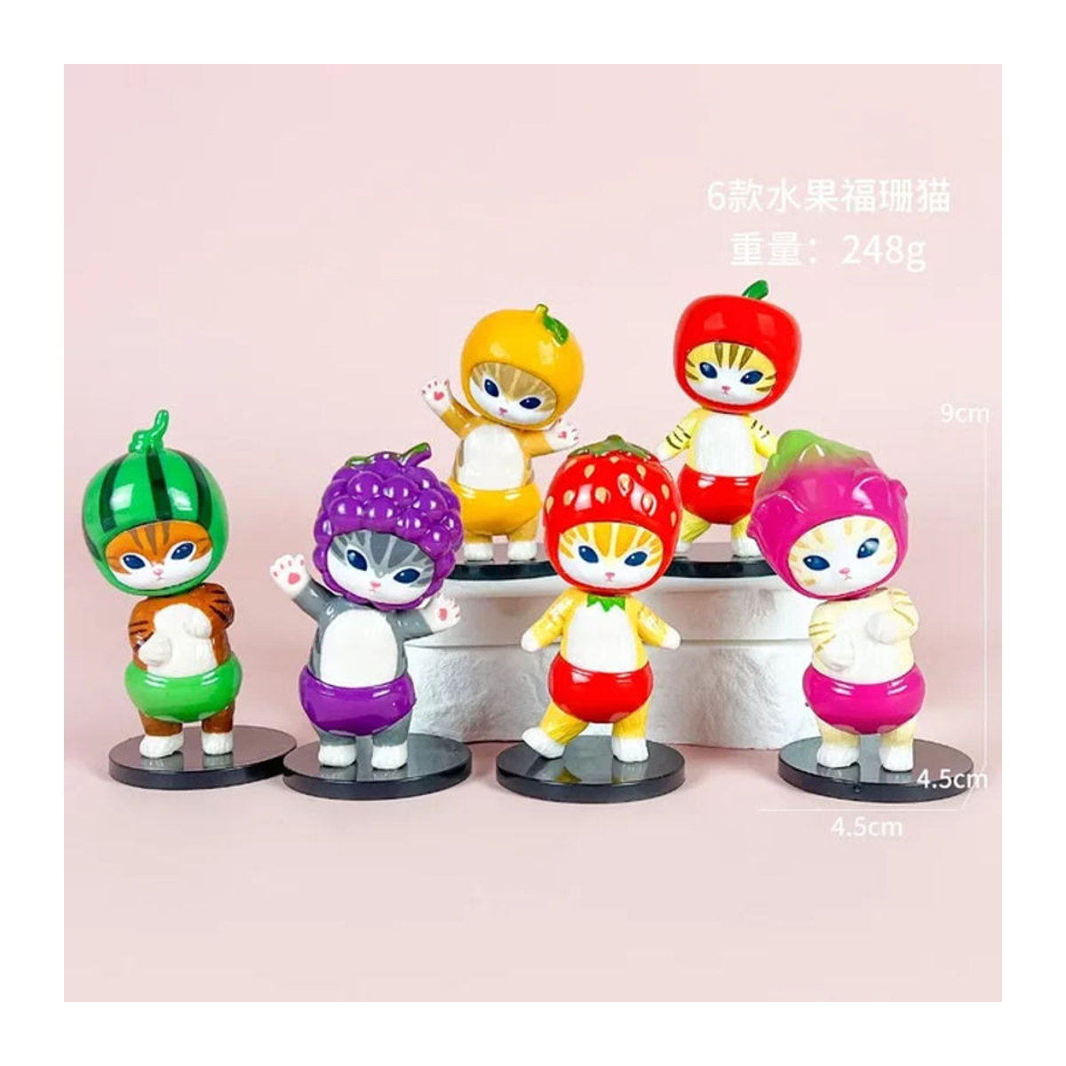 Mofusand Shark Cat Blind Box Mini Figuren aus Kunststoff, mehrfarbige Anime Tier Ornamente für Kinder und Fans - Bild 1
