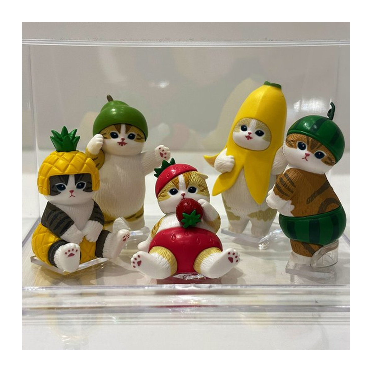 Mofusand Shark Katze Obst und Biene Serie Blind Box Kawaii Mini Action Figuren aus Kunststoff, mehrfarbig - Bild 1