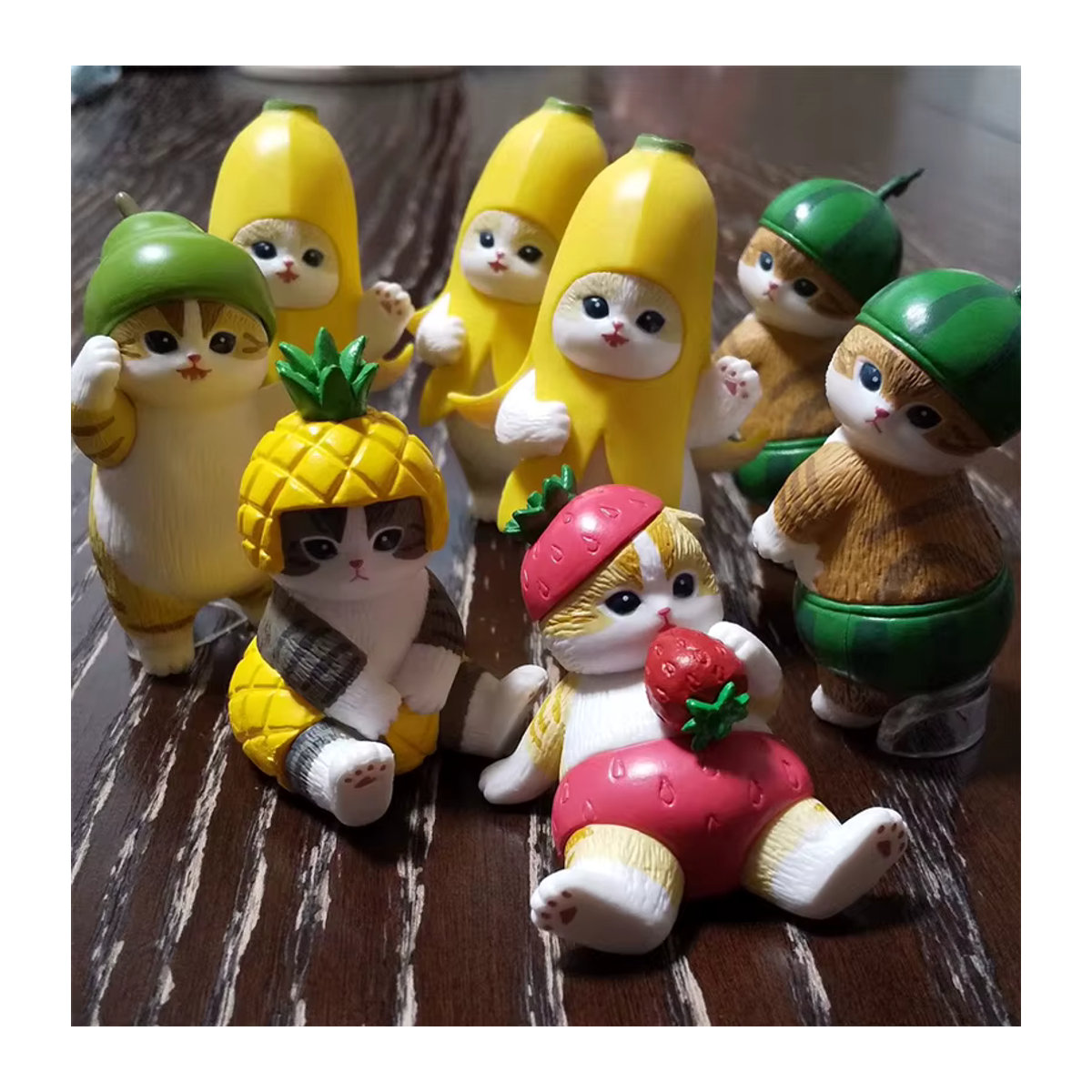 Mofusand Shark Katze Obst und Biene Serie Blind Box Kawaii Mini Action Figuren aus Kunststoff, mehrfarbig - Bild 2