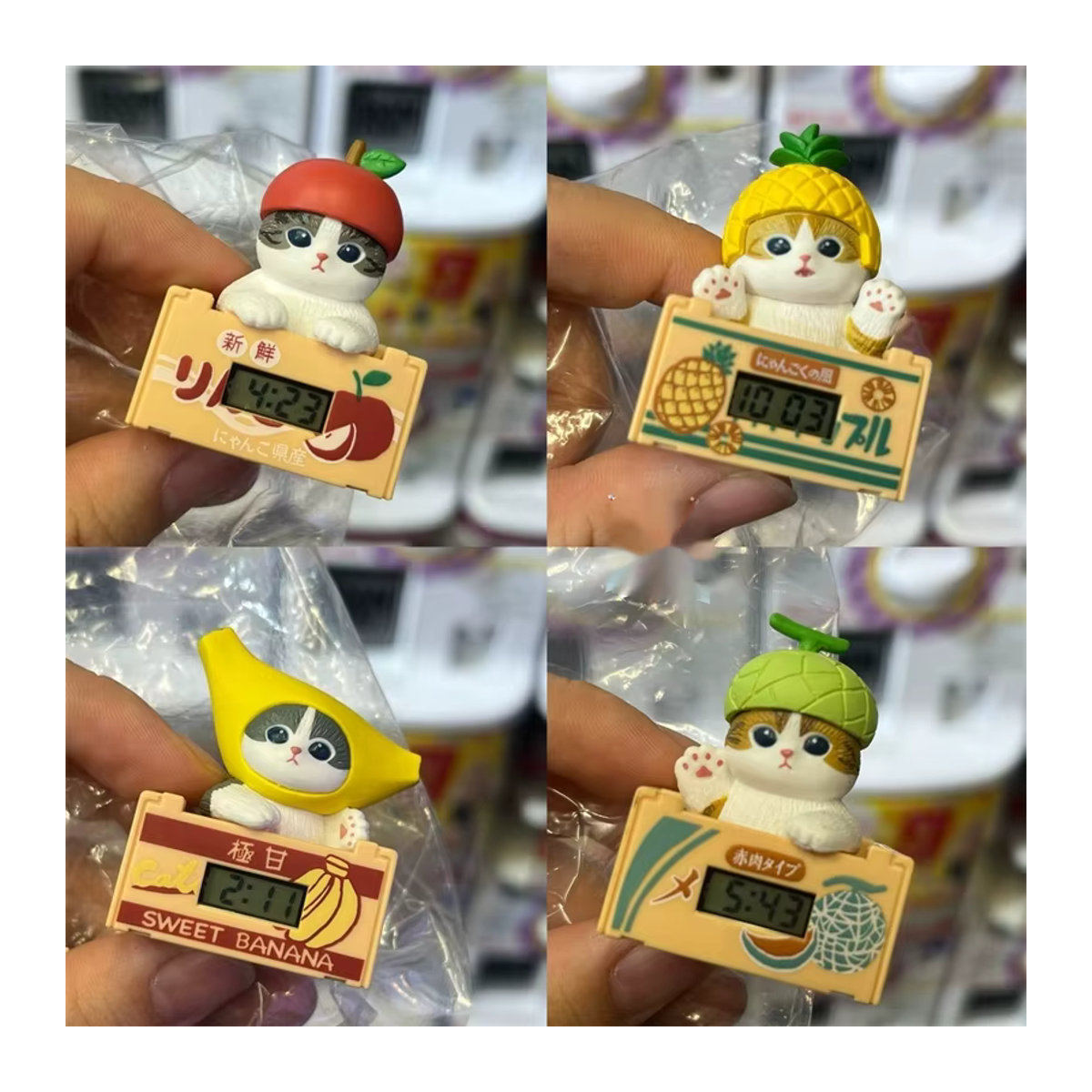 Mofusand Shark Katze Obst und Biene Serie Blind Box Kawaii Mini Action Figuren aus Kunststoff, mehrfarbig - Bild 3