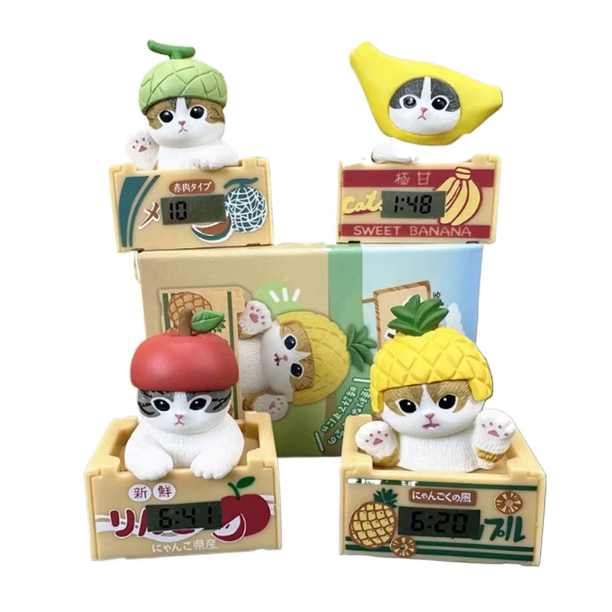 Mofusand Shark Katze Obst und Biene Serie Blind Box Kawaii Mini Action Figuren aus Kunststoff, mehrfarbig - Bild 4