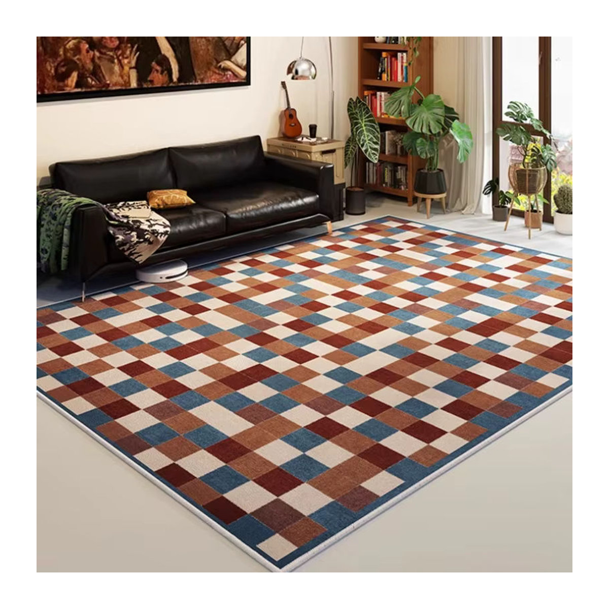 Mohamed Tapis Bali Retro Plaid Wohnzimmer Teppich in Plüsch-Optik für Sofa und Couchtisch - Bild 3