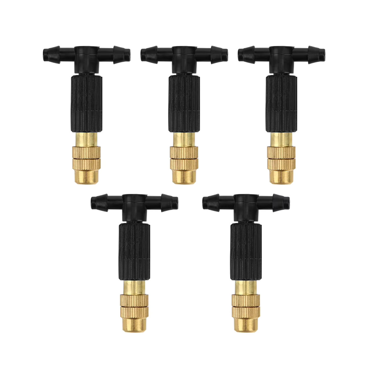MOJOYCE Messing Zerstäuber Düsen Set mit 4/7mm Schlauch für Gartenbewässerung und Gewächshaus, Gold, 10 bis 50 Stück - Bild 2