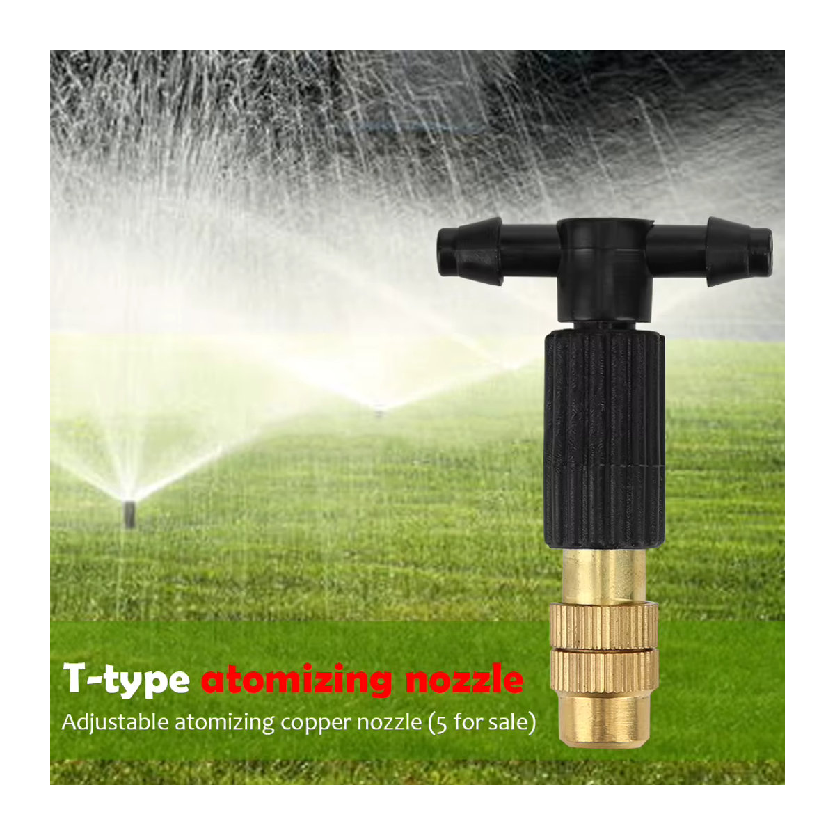 MOJOYCE Messing Zerstäuber Düsen Set mit 4/7mm Schlauch für Gartenbewässerung und Gewächshaus, Gold, 10 bis 50 Stück - Bild 4