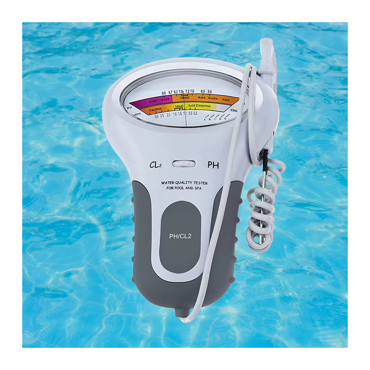 MOJOYCE Professionelles PH-Chlor-Messgerät mit Sonde für Schwimmbad und Spa in Schwarz/Weiß - Bild 2