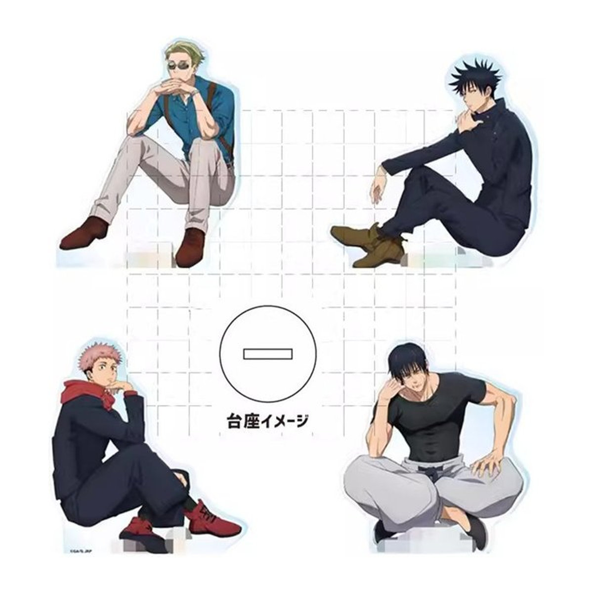 MOLLYGAN Anime Acryl-Figuren Set mit Yuji Itadori, Toji Fushiguro, Megumi und Nanami Kento, mehrfarbige Standfiguren aus Kunststoff - Bild 1