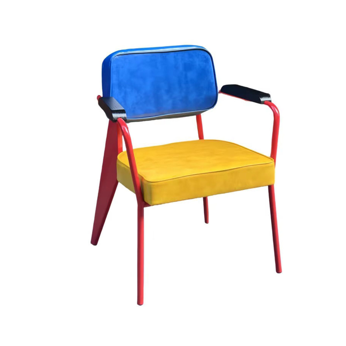 MOMO Esszimmerstuhl Memphis im modernen Design mit passendem Hocker, handgefertigter Künstler-Liegestuhl in Bunt - Bild 2