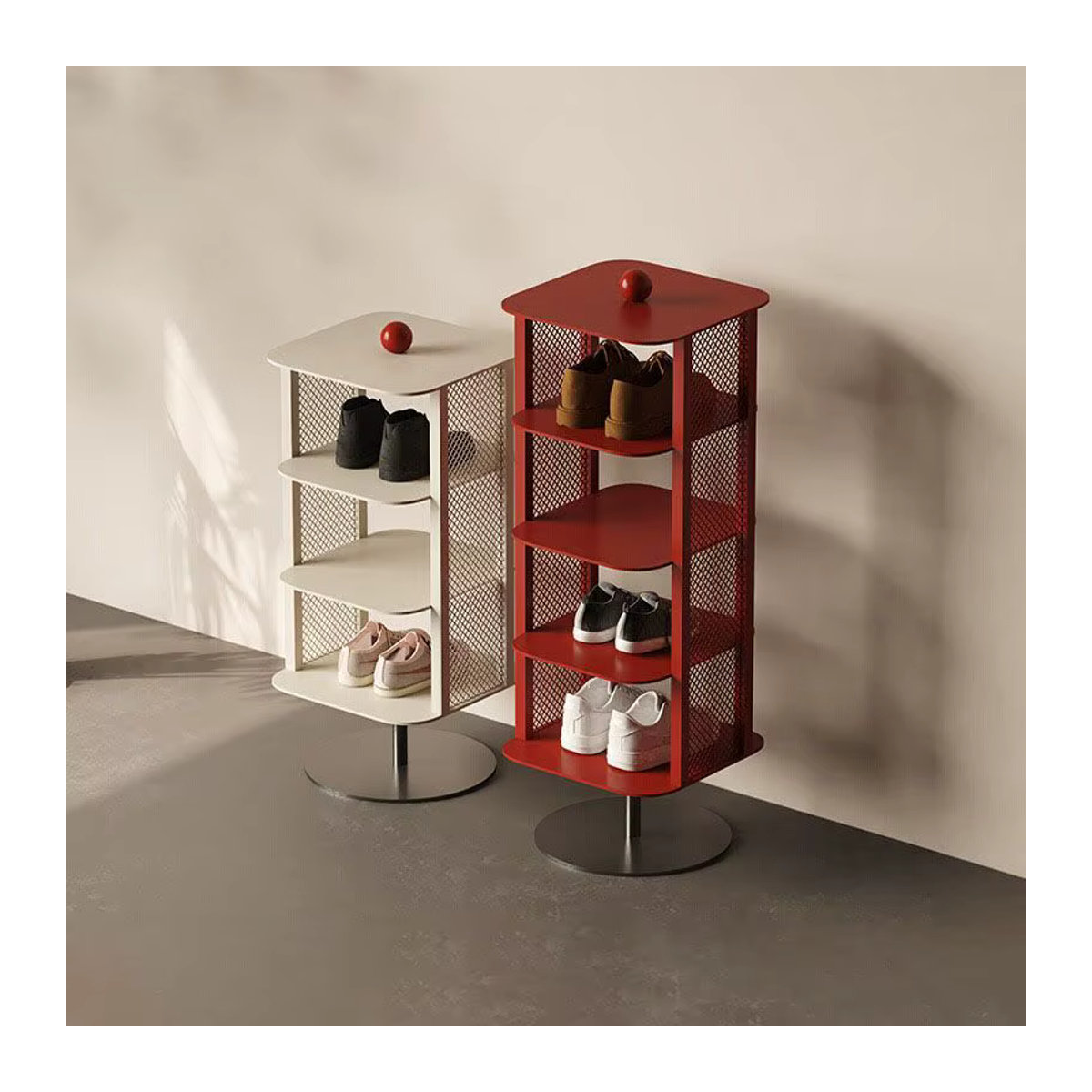 MOMO Italienischer Schuhschrank aus Metall im modernen Design für den Eingangsbereich, Rot oder Schwarz/Weiß - Bild 1