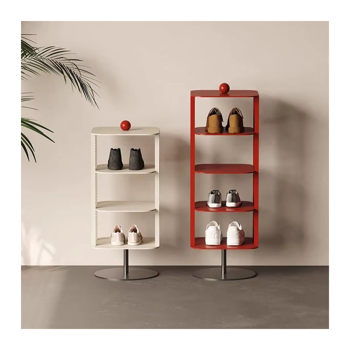 MOMO Italienischer Schuhschrank aus Metall im modernen Design für den Eingangsbereich, Rot oder Schwarz/Weiß - Bild 2