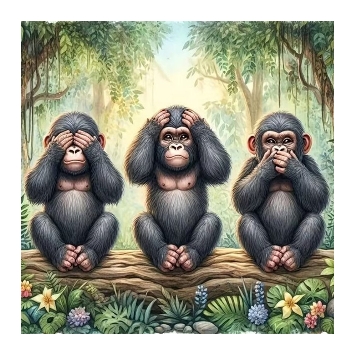 Momoart 5D Diamantmalerei Set Orang-Utan Motiv als DIY Kreuzstich-Mosaik in Mehrfarbig mit Holzrahmen - Bild 1