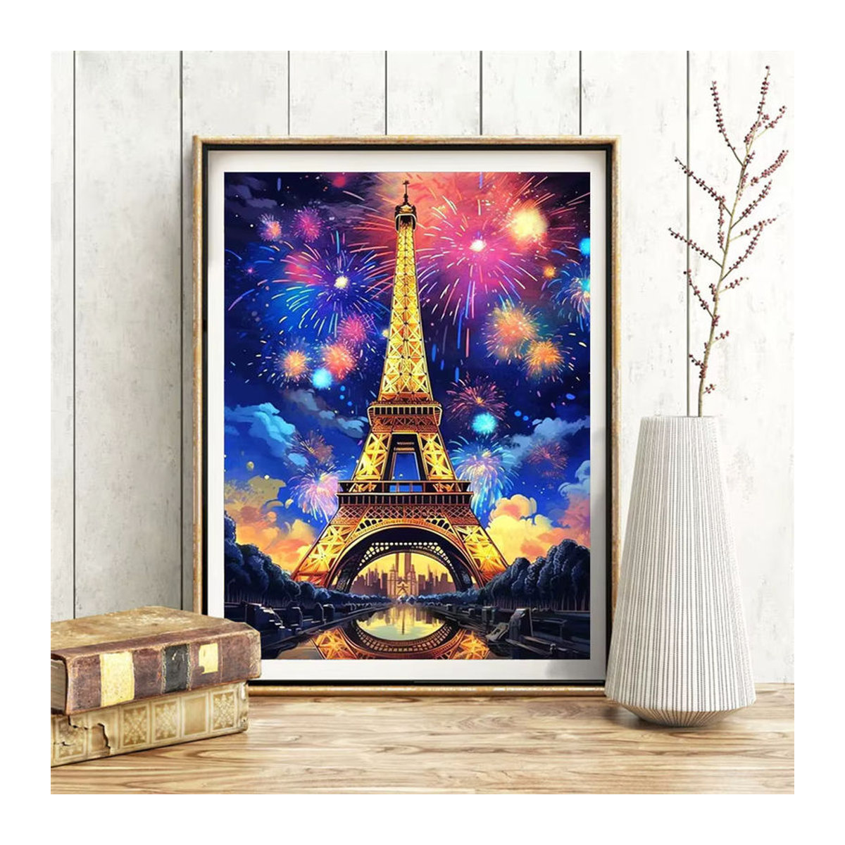 Momoart 5D DIY Diamantmalerei Eiffelturm Mosaik Landschaft Wanddekoration mehrfarbig - Bild 2