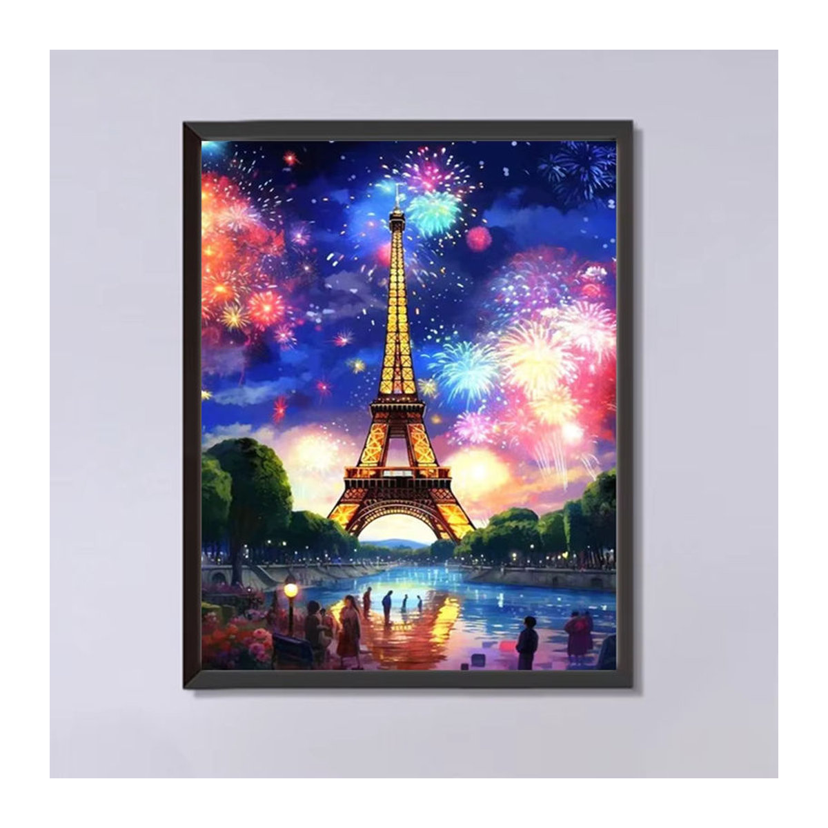 Momoart 5D DIY Diamantmalerei Eiffelturm Mosaik Landschaft Wanddekoration mehrfarbig - Bild 3