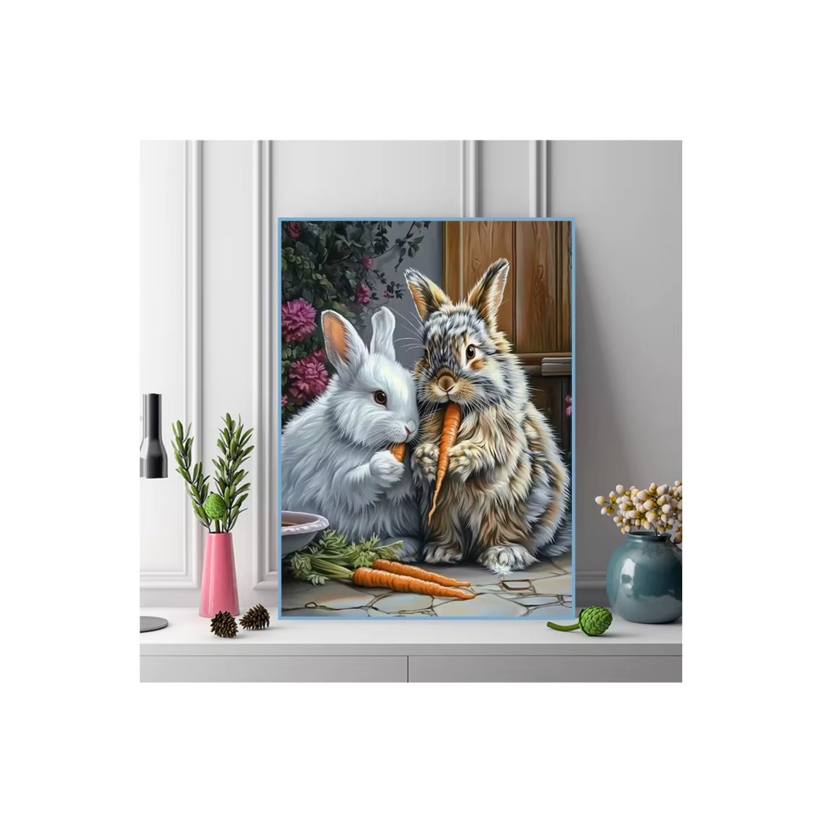 Momoart 5D Kaninchen Diamantmosaik DIY Bastelset mit Cartoon Tier-Motiv in Mehrfarbig für Anfänger und Heimdekoration - Bild 4