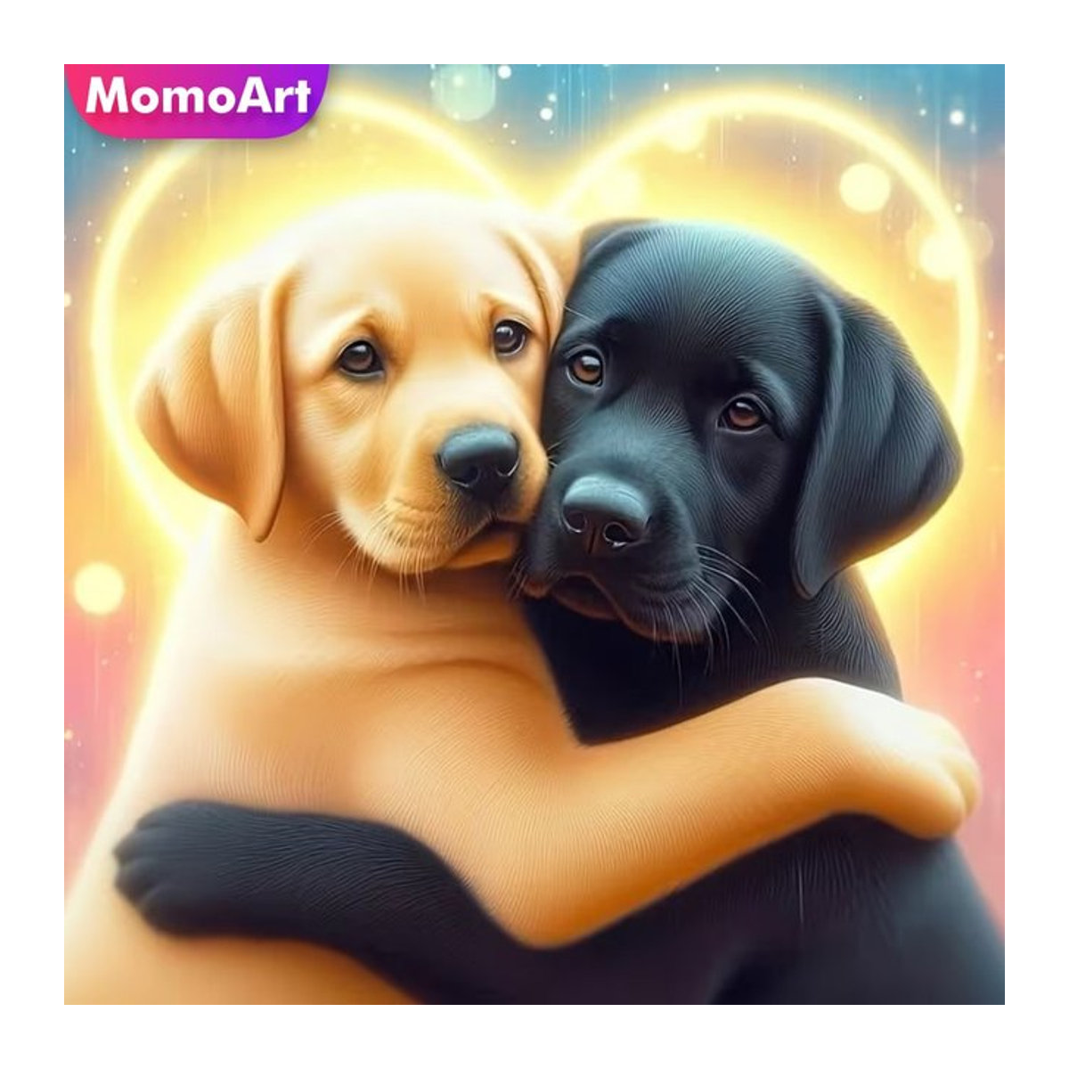 Momoart Diamant-Mosaik DIY Stickerei-Set Hund Tier Motiv in Mehrfarbig - Bild 1
