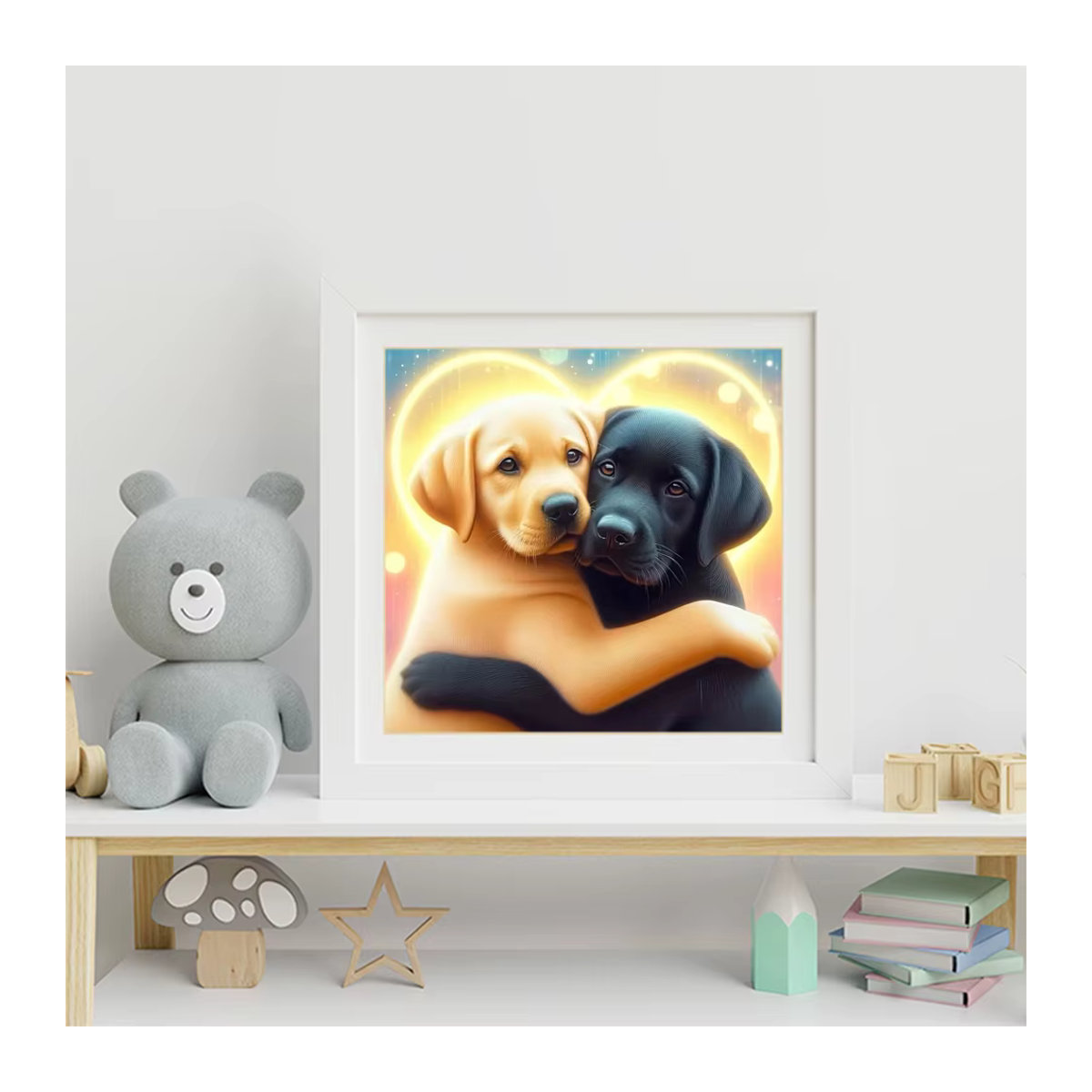 Momoart Diamant-Mosaik DIY Stickerei-Set Hund Tier Motiv in Mehrfarbig - Bild 3