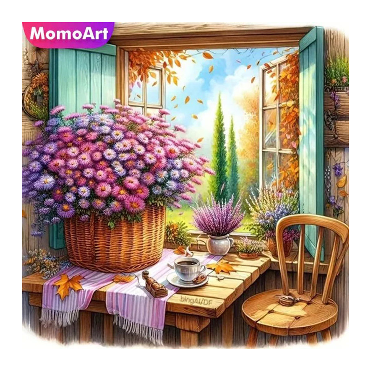 Momoart Diamant-Stickerei Set Gänseblümchen Landschaft DIY-Malerei Mehrfarbig - Bild 1