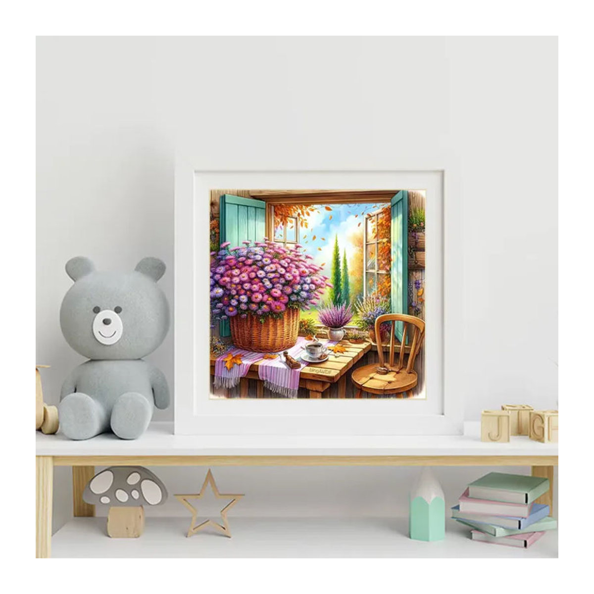 Momoart Diamant-Stickerei Set Gänseblümchen Landschaft DIY-Malerei Mehrfarbig - Bild 3