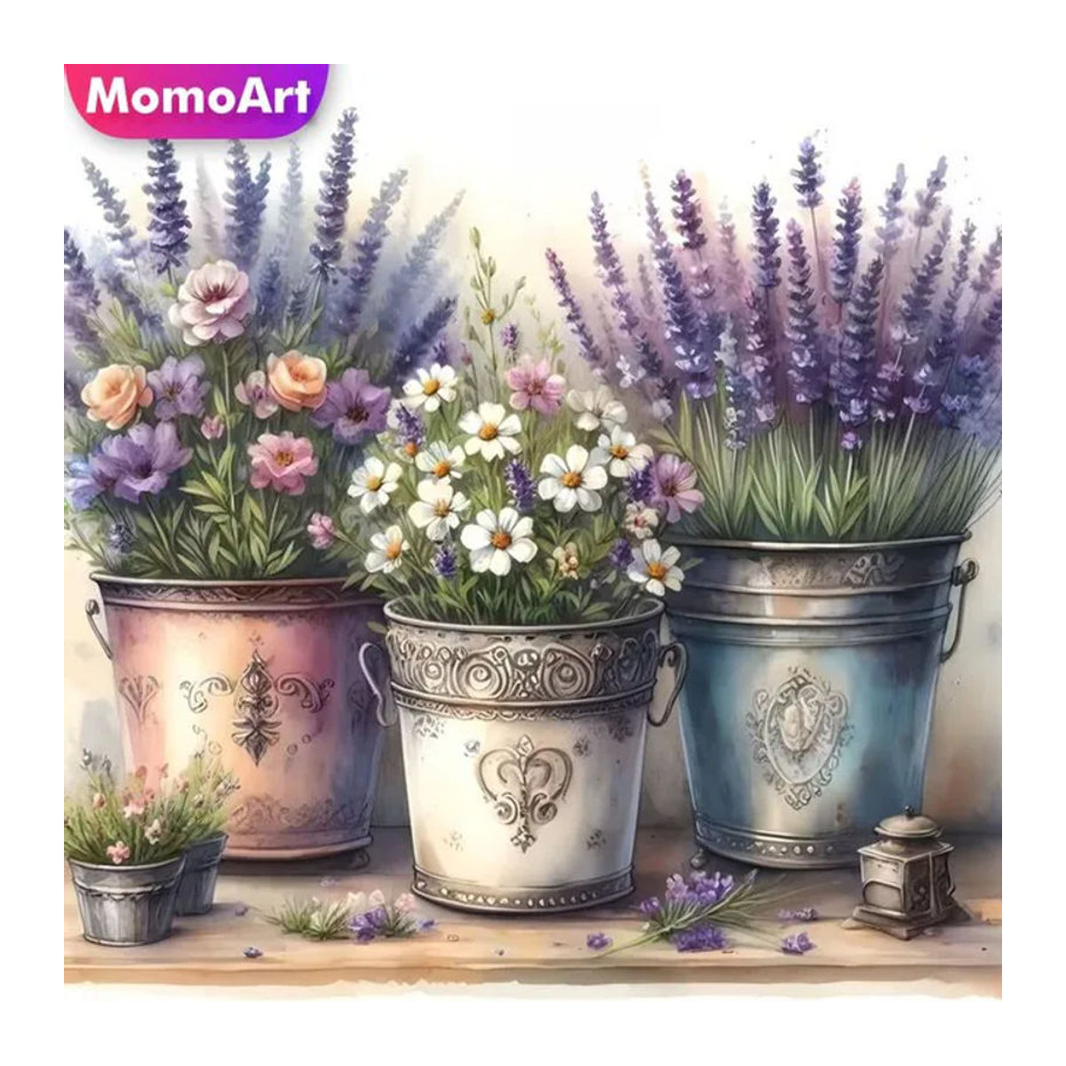 Momoart Diamantmalerei Blumenvase DIY Diamant-Mosaik Bild in Mehrfarbig mit floralem Design für dein Zuhause - Bild 1