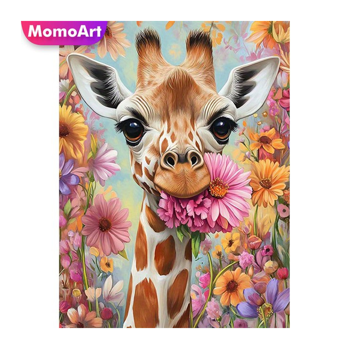 Momoart Diamantmalerei Giraffe DIY Mosaik Set für Erwachsene und Anfänger, mehrfarbig - Bild 1