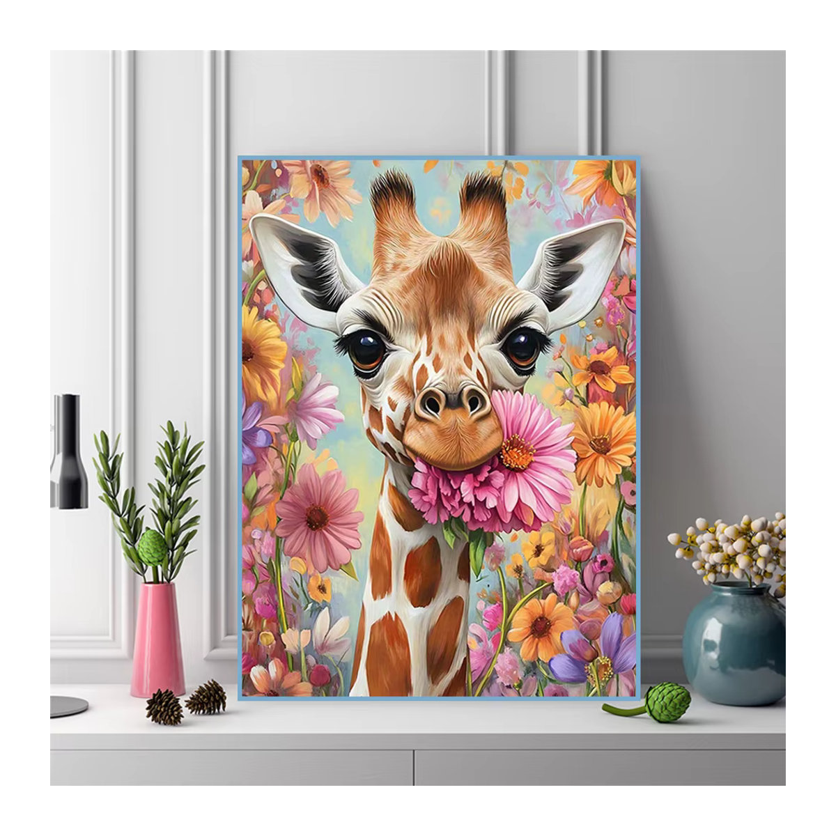 Momoart Diamantmalerei Giraffe DIY Mosaik Set für Erwachsene und Anfänger, mehrfarbig - Bild 3