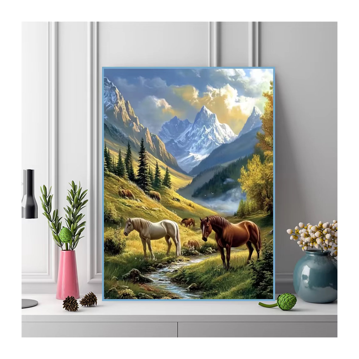 Momoart Diamantmalerei Pferd DIY Diamantmosaik für Anfänger, mehrfarbig - Bild 3