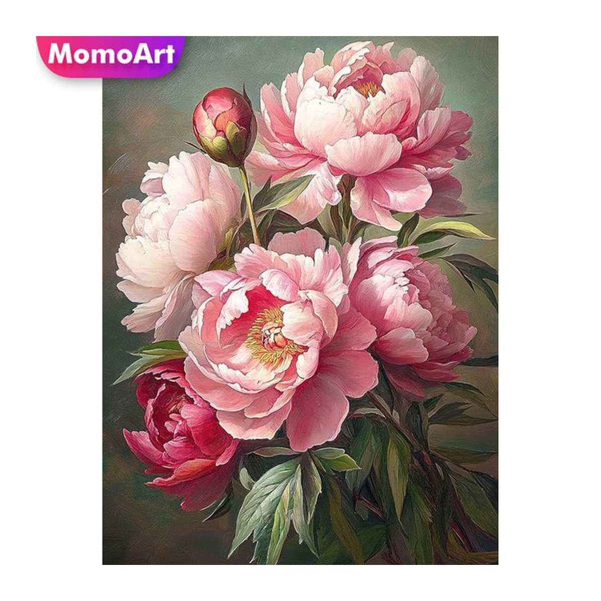 Momoart Diamantmalerei Pfingstrose Blume als DIY Strass Mosaik Bild in Mehrfarbig - Bild 1