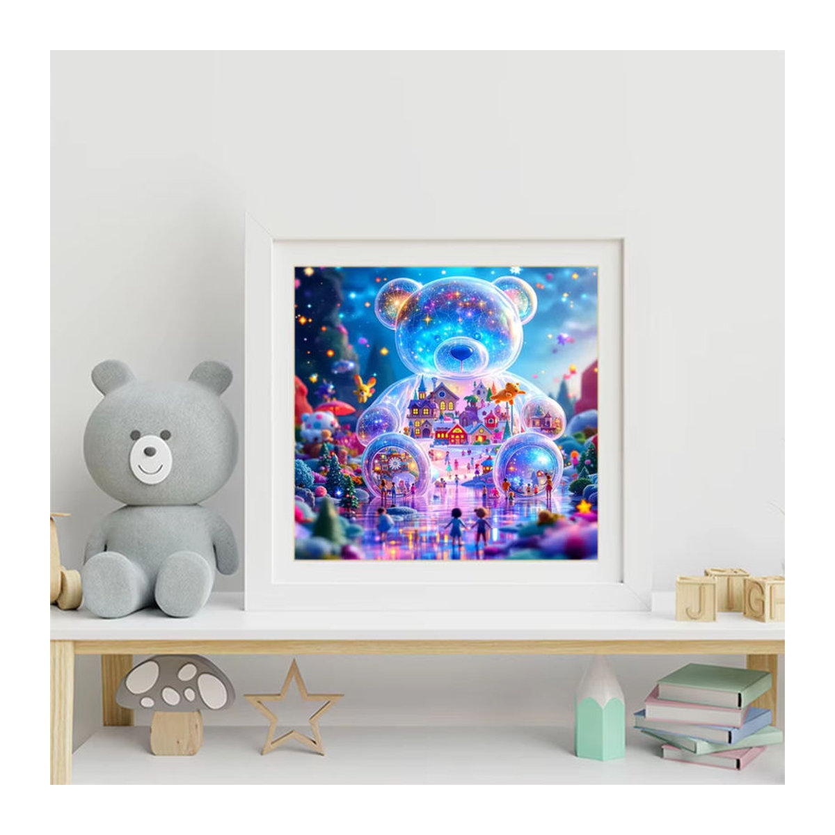 Momoart Diamantmosaik Bär DIY Stickerei Set Abstrakt Mehrfarbig - Bild 3