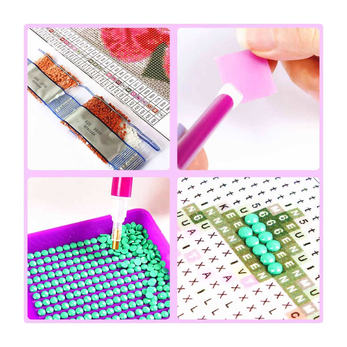 Momoart Diamond Painting Set Rollschuhe Motiv in Mehrfarbig mit Strass Mosaik Stickerei DIY - Bild 1