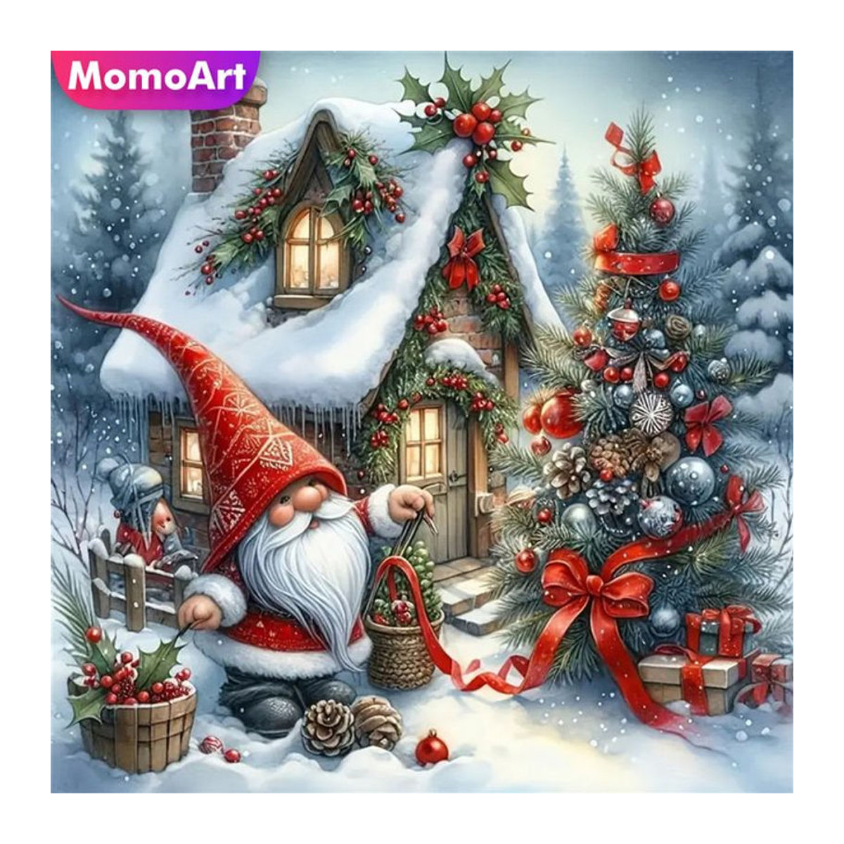 Momoart Diamond Painting Set Zwerg Porträt als DIY Mosaik Bild in Mehrfarbig - Bild 1