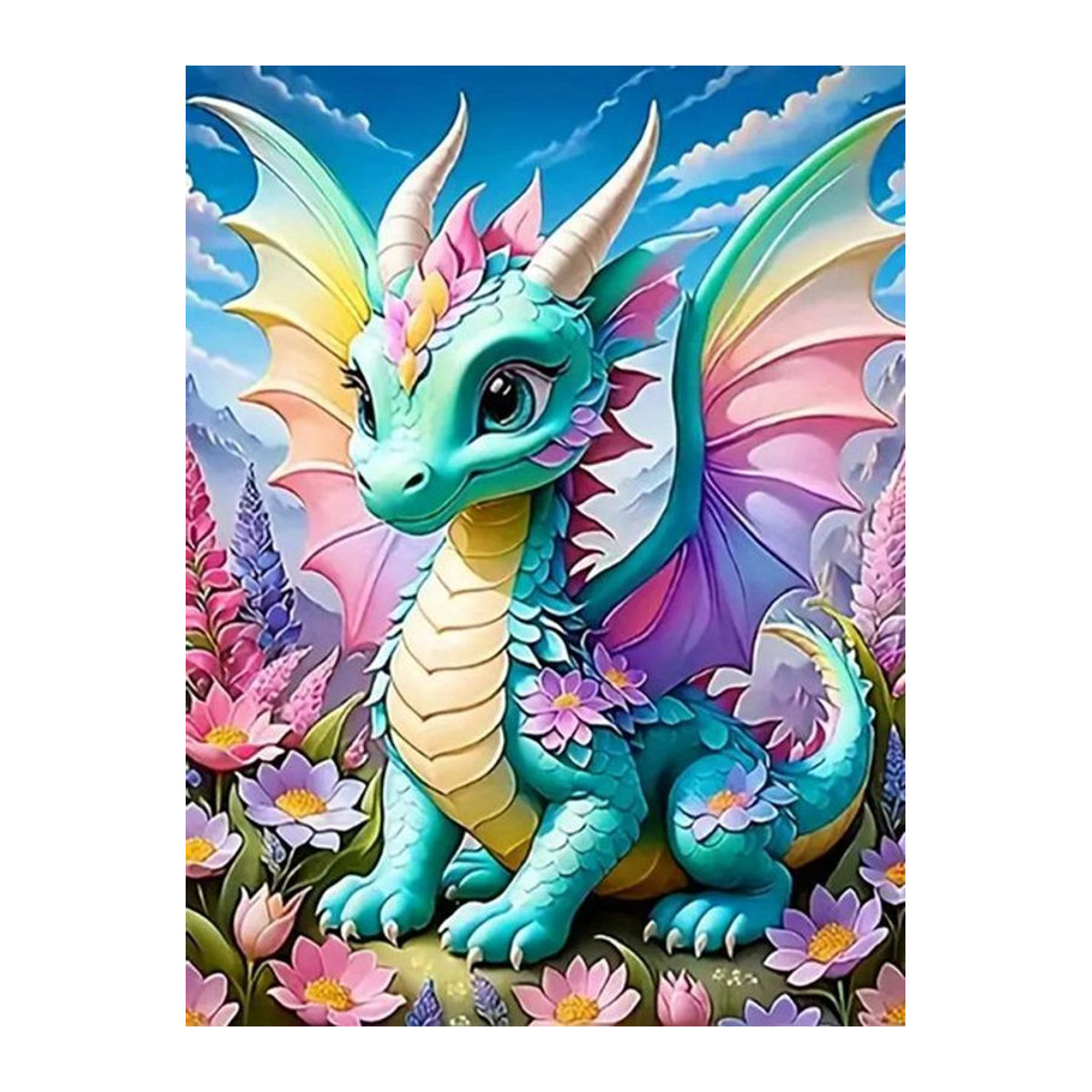 Momoart DIY Diamantmalerei Dinosaurier Cartoon Rundes Mosaik Set für Kinder, Mehrfarbig - Bild 1