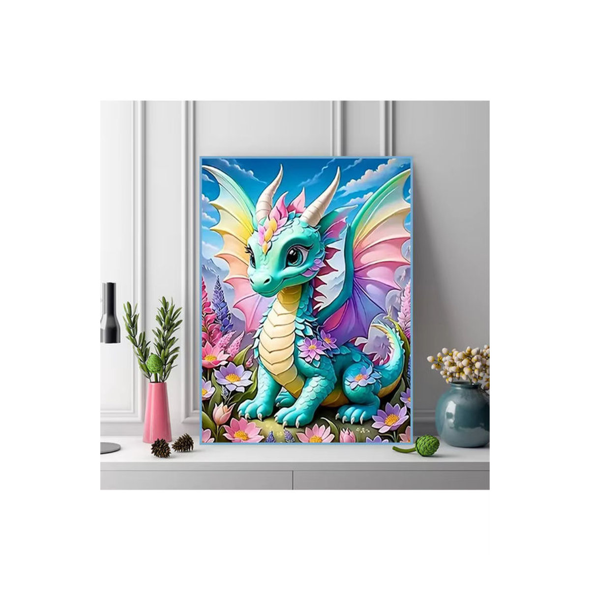 Momoart DIY Diamantmalerei Dinosaurier Cartoon Rundes Mosaik Set für Kinder, Mehrfarbig - Bild 4