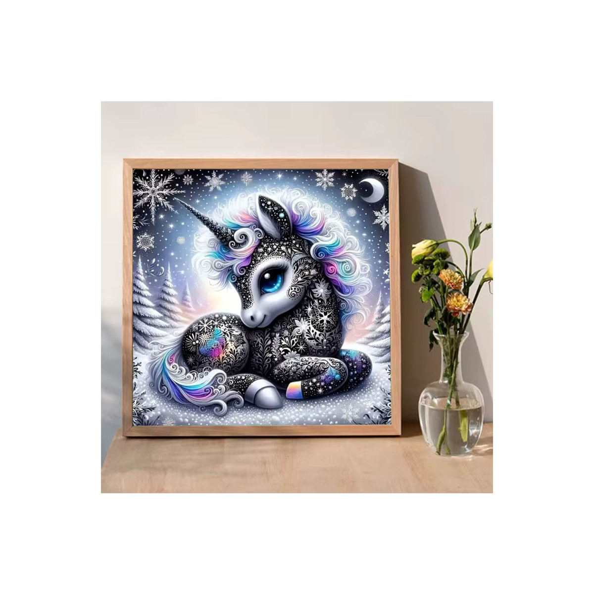 Momoart DIY-Diamantmalerei Pferd als Wanddekoration mit quadratischen und runden Mosaiksteinen in Mehrfarbig - Bild 4