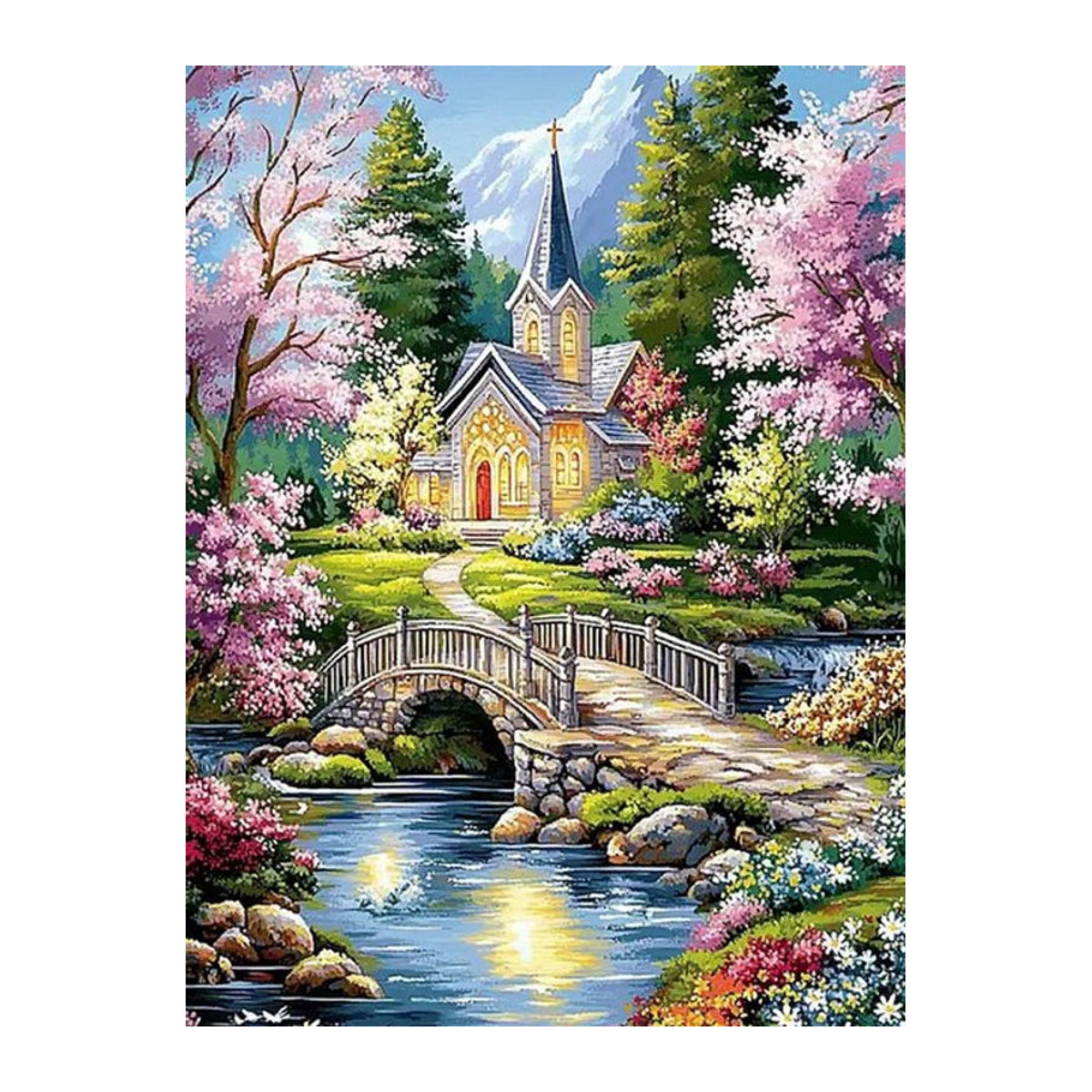 Momoart House DIY Diamant-Malerei Landschaft Garten Motiv in Mehrfarbig - Bild 1