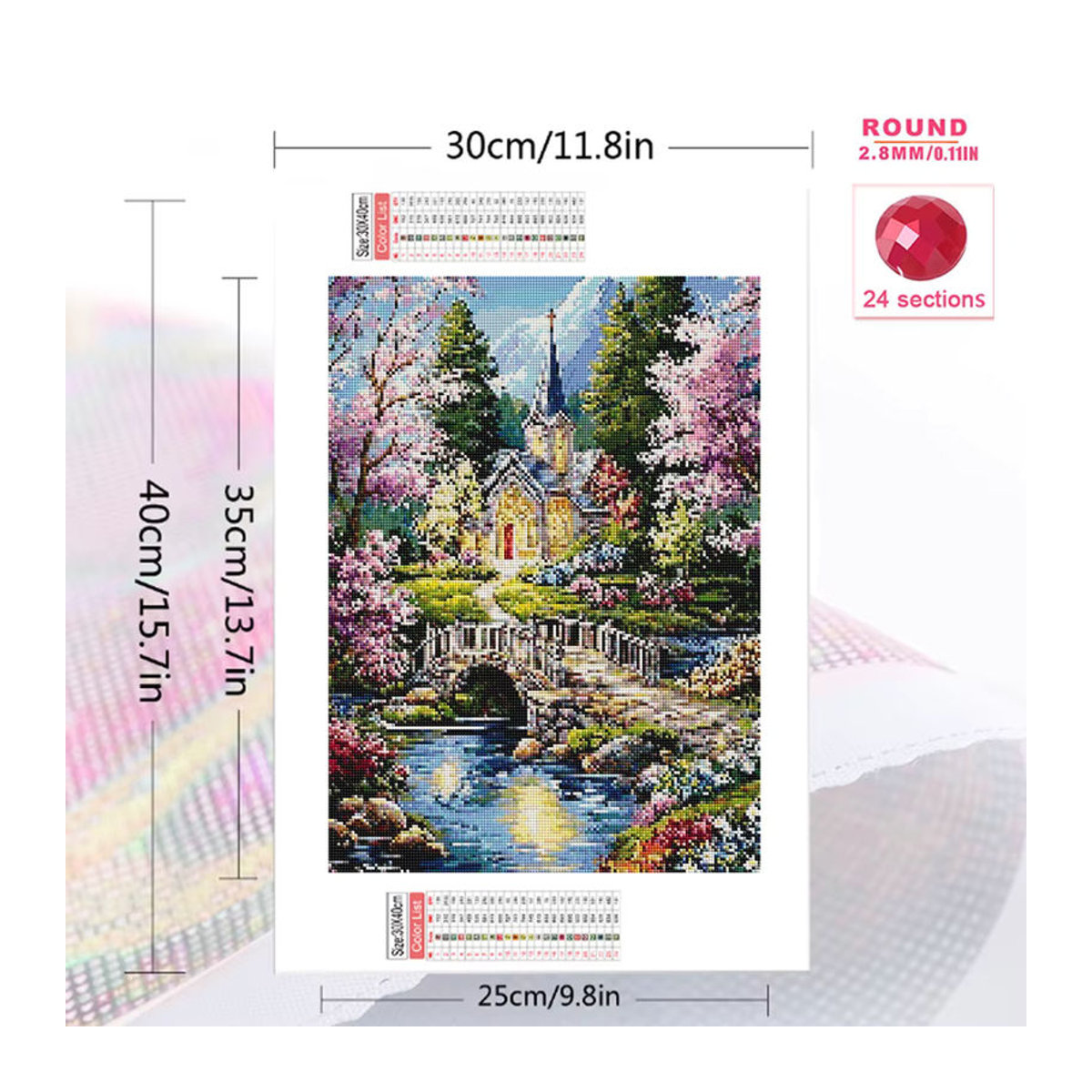 Momoart House DIY Diamant-Malerei Landschaft Garten Motiv in Mehrfarbig - Bild 2