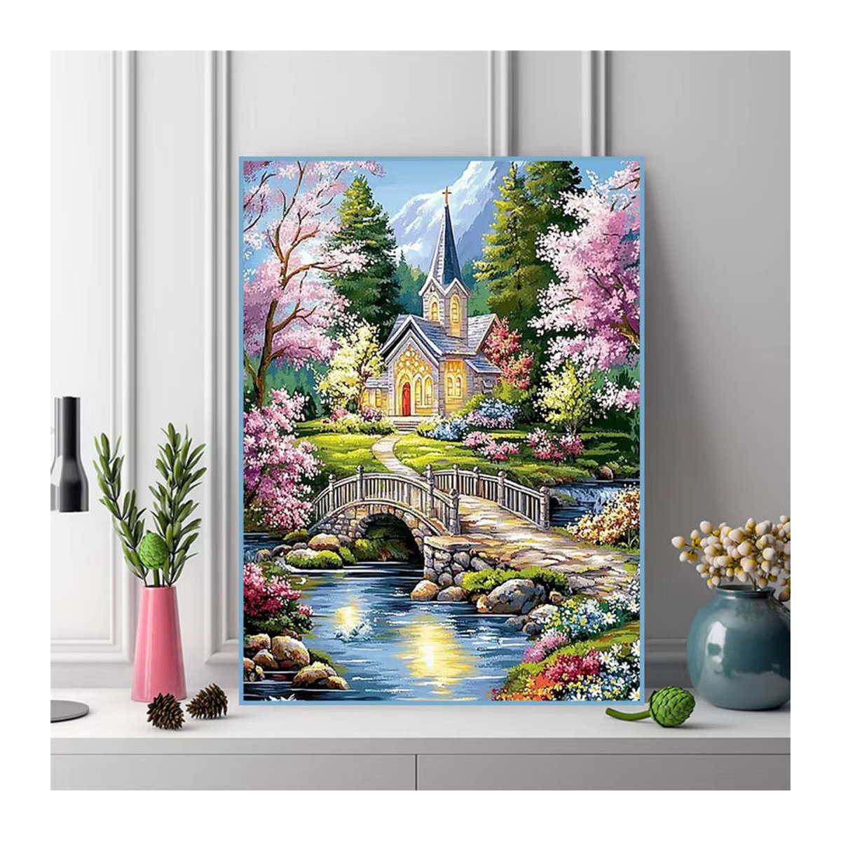 Momoart House DIY Diamant-Malerei Landschaft Garten Motiv in Mehrfarbig - Bild 3