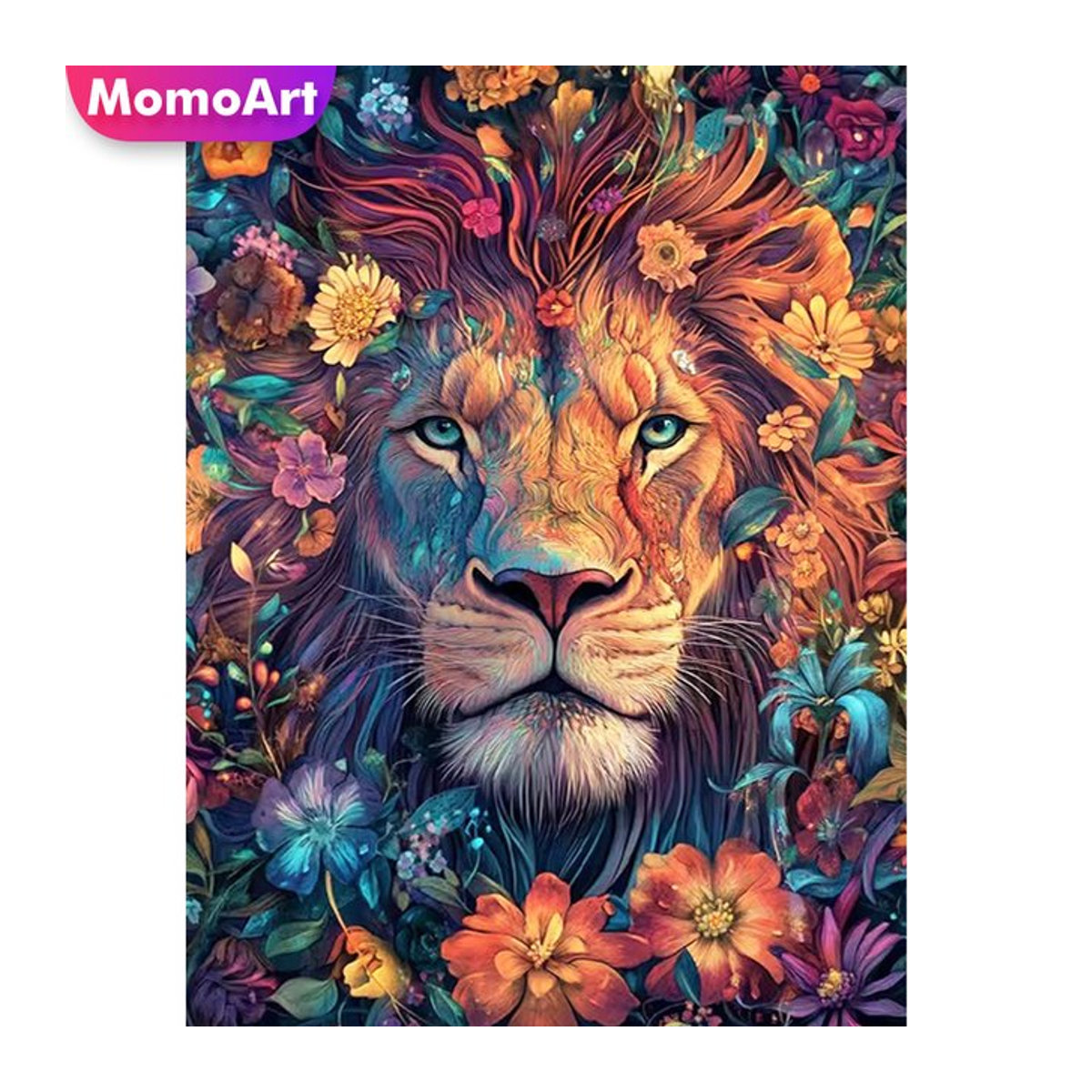 Momoart Löwen Diamantmalerei DIY Strass-Diamantmosaik Tierbild in Mehrfarbig, B/H: 20 x 30 cm - Bild 1