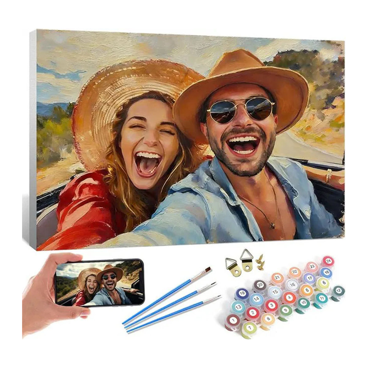 MomoArt Personalisiertes DIY Ölgemälde nach Zahlen Set mit Foto, mehrfarbig, rechteckig - Bild 1
