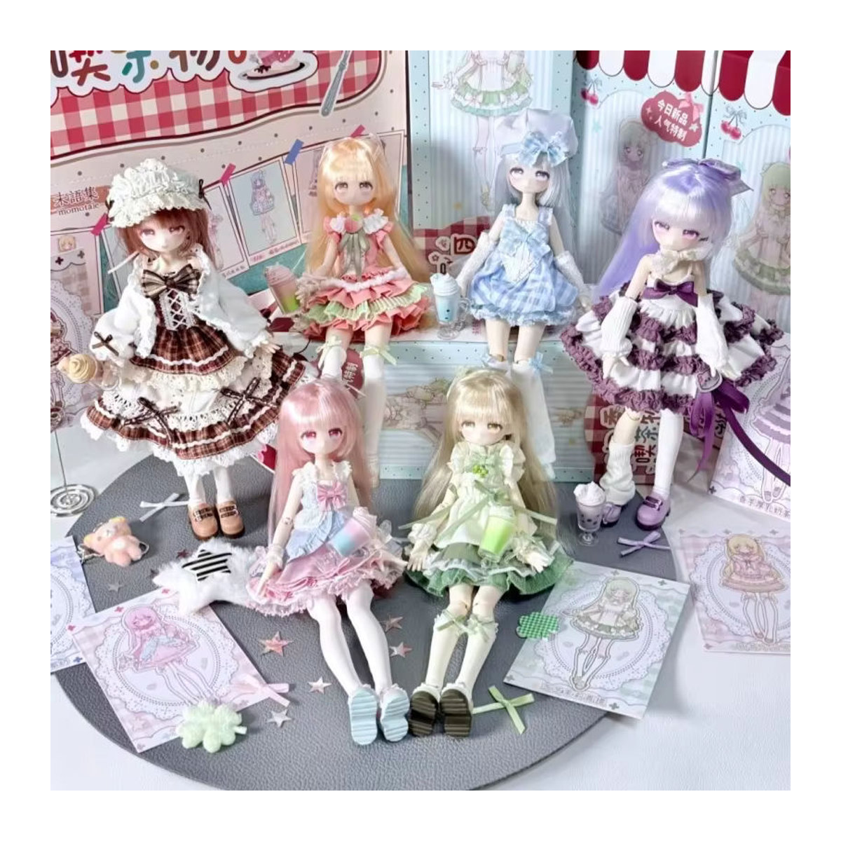 Momotale Four Seasons Tea Tales Serie Blind Box Mystery Box Anime Figuren als mehrfarbiges Desktop-Ornament aus Kunststoff - Bild 2