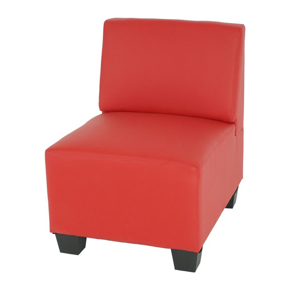 Moncalieri Modular Sessel Mittelteil ohne Armlehnen aus Kunstleder in Rot - Bild 1