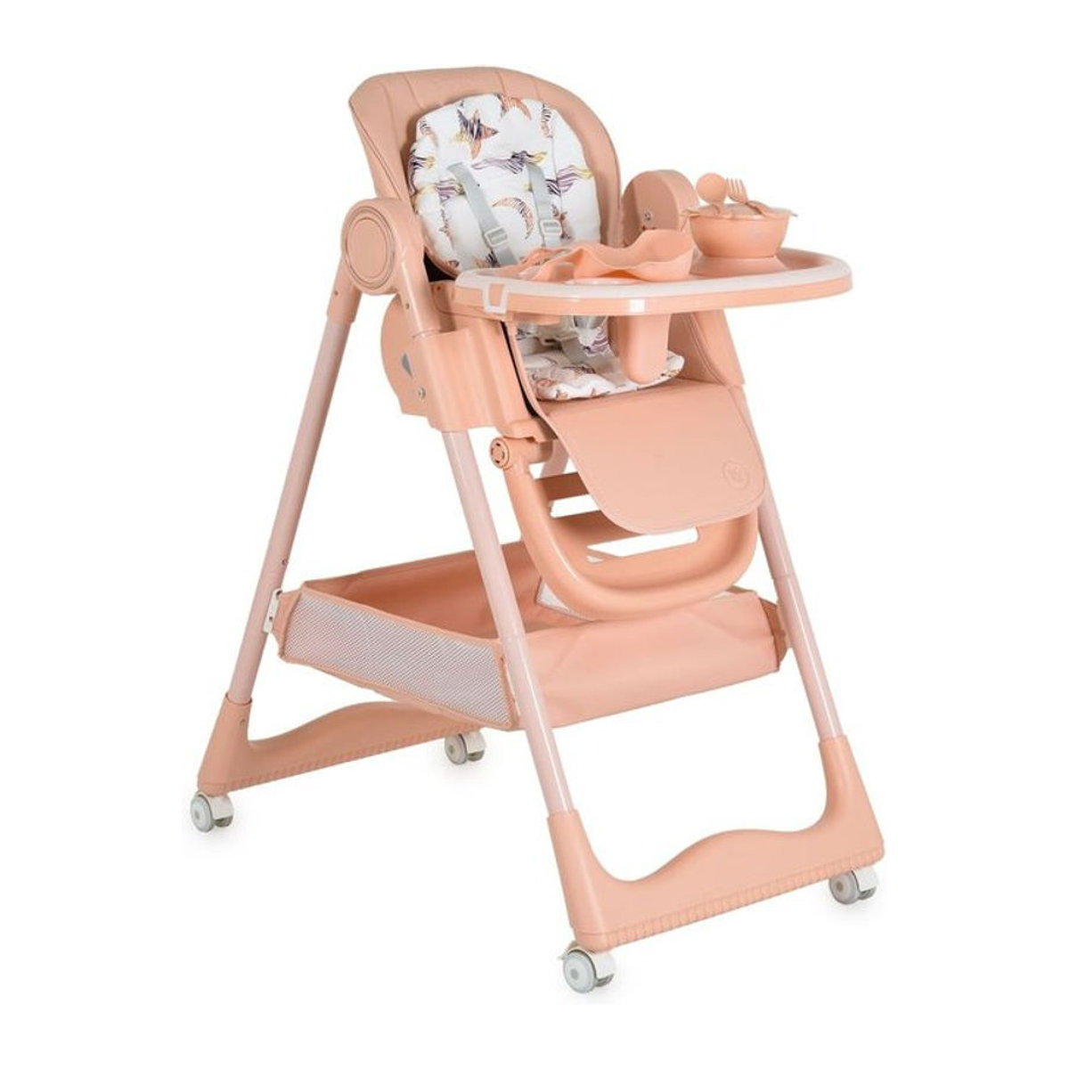 Moni Kinderhochstuhl Surprise faltbar in Rosa mit Zubehör Set - Bild 1