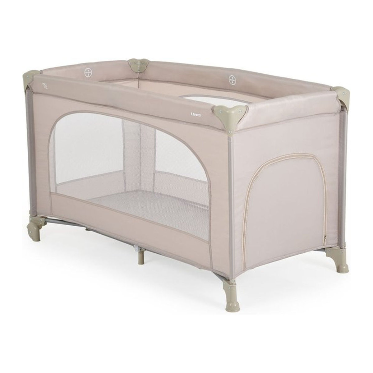 Moni Reisebett Uno klappbares Babybett mit Faltmatratze und Rädern in Beige - Bild 1