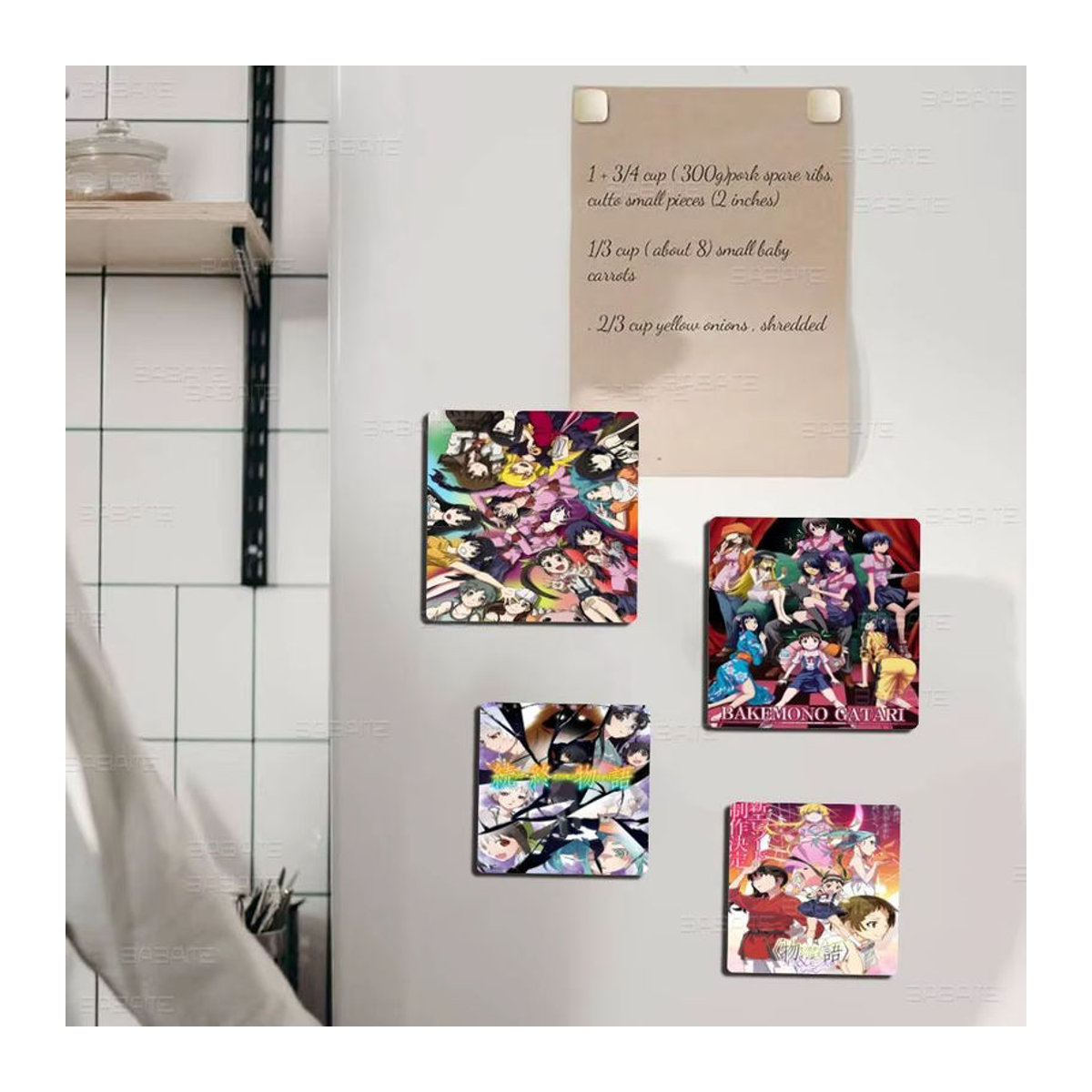 Monogatari klassische quadratische Kühlschrankmagnete mit personalisierten Fotos in Mehrfarbig für Küche, Whiteboard und Büro - Bild 1