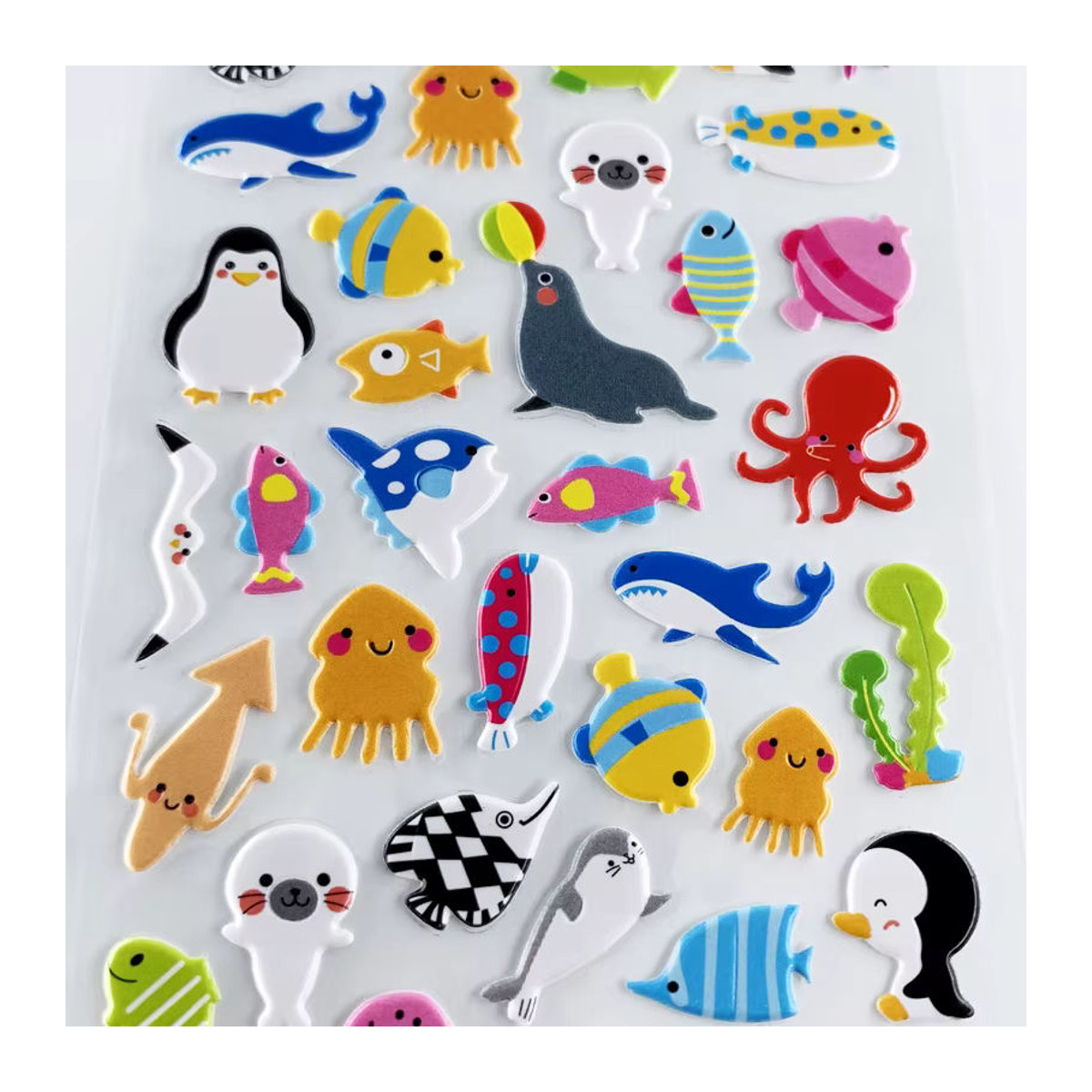 Monssjay 3D Blasen Aufkleber Set mit Meeresleben Wal und Delphin für Kinder, 4 Blatt mehrfarbig - Bild 2
