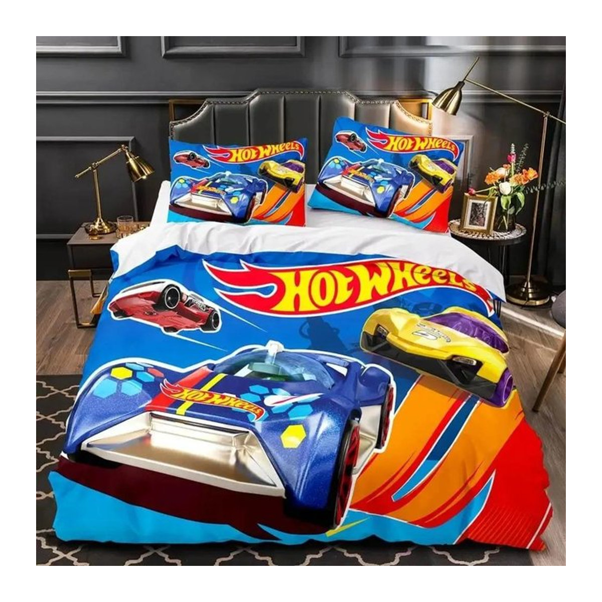 Monster Truck Hot Wheels Bettwäscheset mit Kissenbezügen, mehrfarbig, B/H: 264 x 228 cm - Bild 1