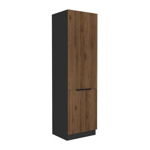 MONZANA Vorratsschrank Küchen Hochschrank in Nussbaum Breite: 60 cm