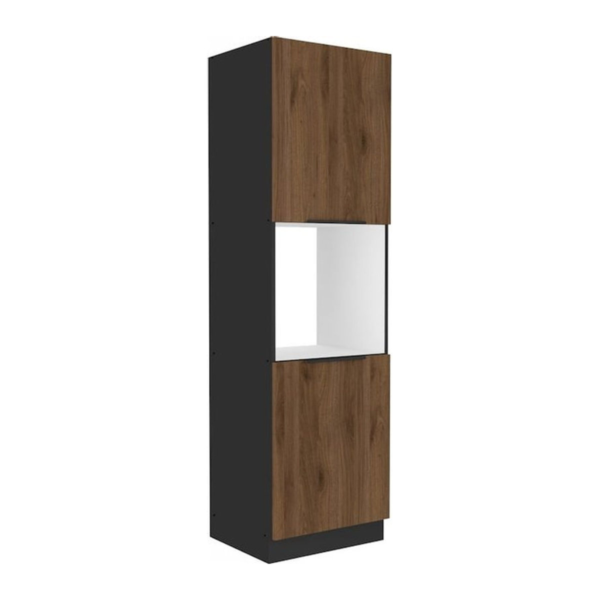 MONZANA Vorratsschrank Küchen Hochschrank in Nussbaum Modern Breite: 60 cm - Bild 1