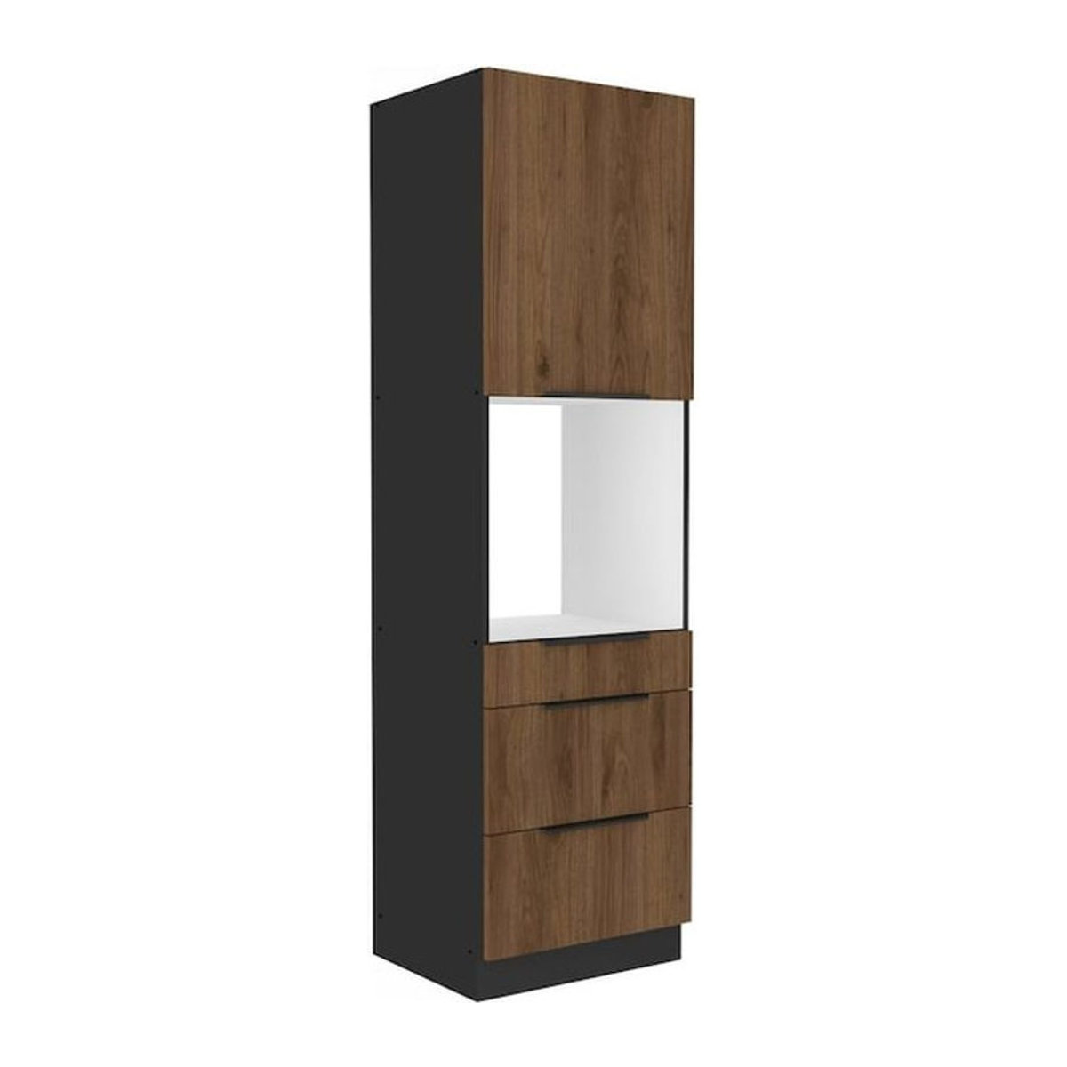 MONZANA Vorratsschrank Küchen Hochschrank in Nussbaum Modern Breite: 60 cm - Bild 1