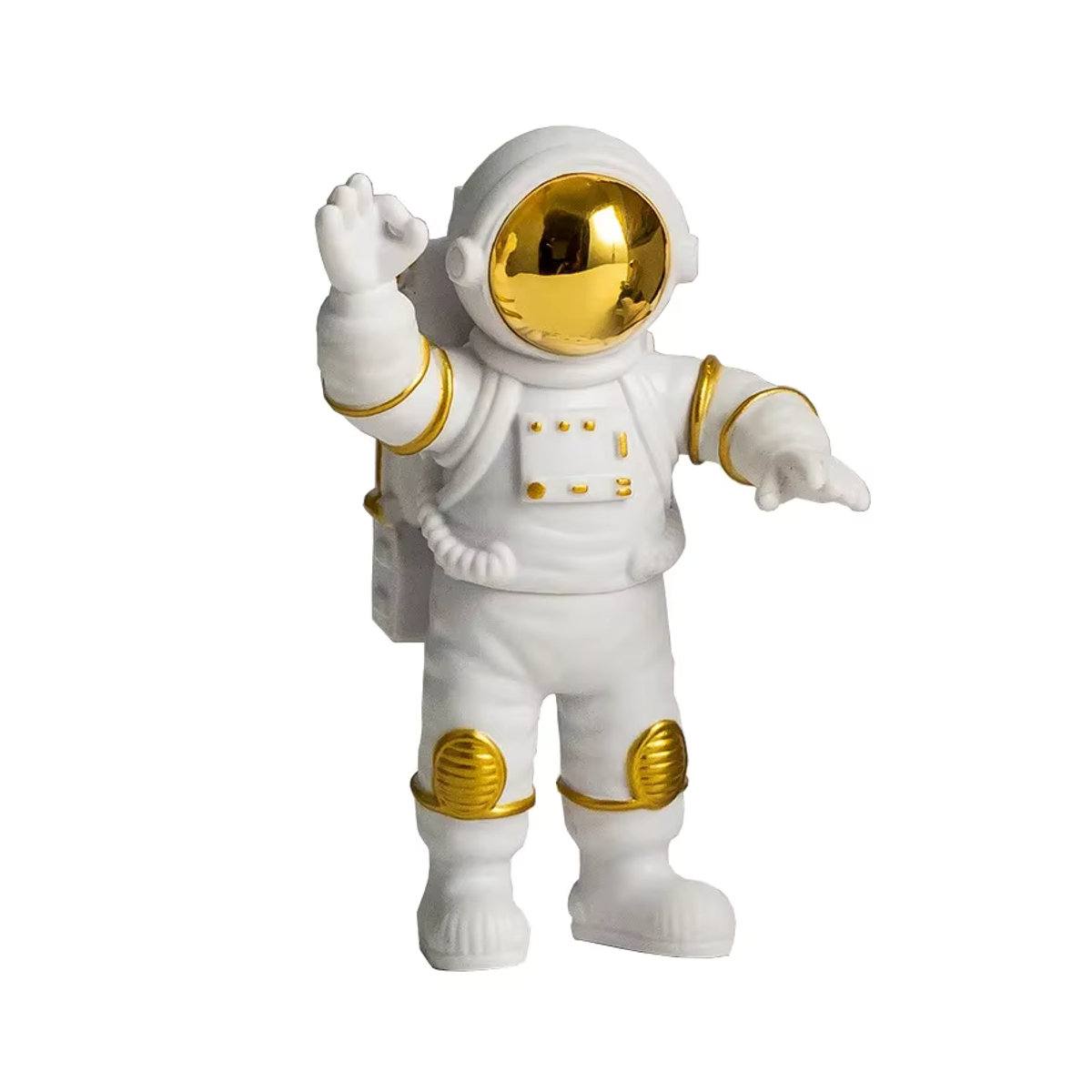 MOONBIFFY Astronaut Figur aus Kunstharz in Weiß als Deko-Ornament für Wohnzimmer und Kinderzimmer - Bild 3